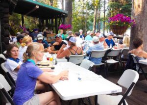 guests dining at Elk Lake Resort